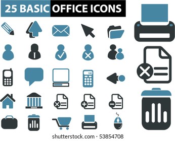 25 basic office icons. vector