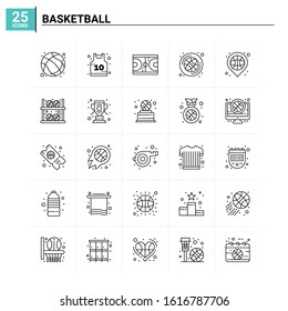 25 Basketball icon set. vector background