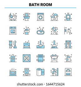 25 Bath Room Black and Blue icon Set. Creative Icon Design and logo template