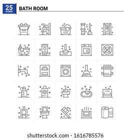 25 Bath Room icon set. vector background