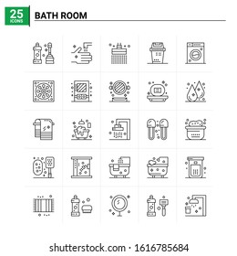 25 Bath Room icon set. vector background