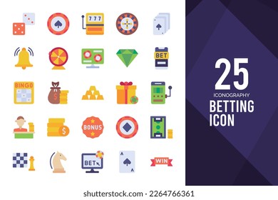 25 Betting Flat icon pack. vector illustration.