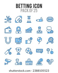 25 Betting icons Pack vector illustration.