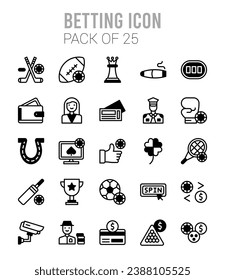 25 Betting icons Pack vector illustration.