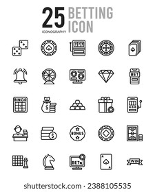 25 Betting icons Pack vector illustration.