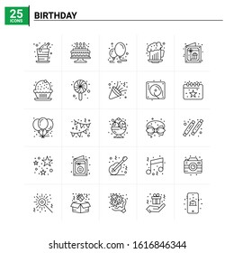 25 Birthday icon set. vector background