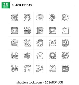 25 Black Friday icon set. vector background