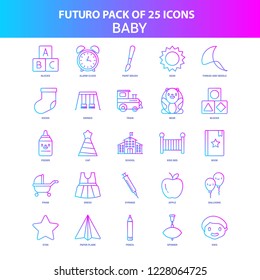 25 Blue and Pink Futuro Baby Icon Pack