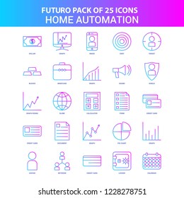 25 Blue and Pink Futuro Home Automation Icon Pack