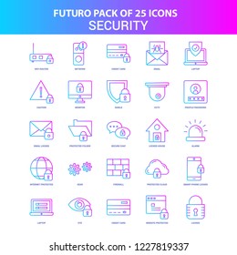 25 Blue and Pink Futuro Security  Icon Pack