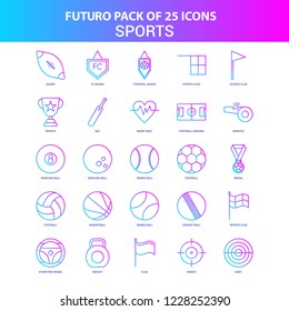 25 Blue and Pink Futuro Sports Icon Pack