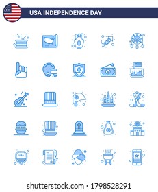 25 Blue Signs for USA Independence Day adornment; festival; usa; religion; food Editable USA Day Vector Design Elements