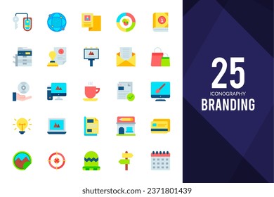 25 Branding Two Color icons pack. vector illustration.