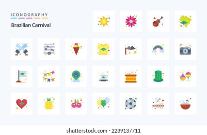 25 Brazilian Carnival Flat color icon pack