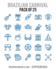 25 Brazilian Carnival icons Pack vector illustration.