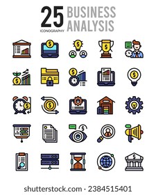 25 Business Analysis. icons Pack. vector illustration.