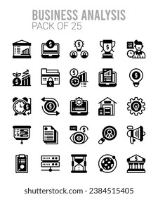 25 Business Analysis. icons Pack. vector illustration.