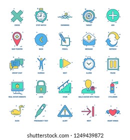 25 Business Concept Mix Flat Color Icon set