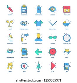25 Business Concept Mix Flat Color Icon set