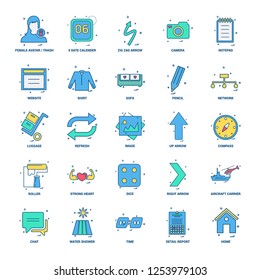 25 Business Concept Mix Flat Color Icon set