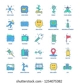 25 Business Concept Mix Flat Color Icon set