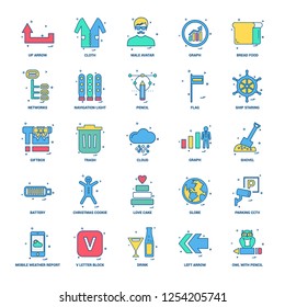 25 Business Concept Mix Flat Color Icon set