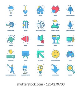 25 Business Concept Mix Flat Color Icon set
