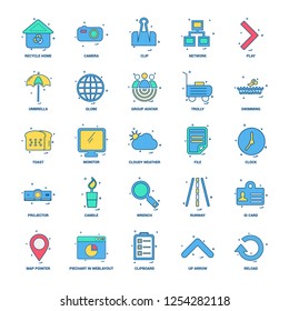 25 Business Concept Mix Flat Color Icon set