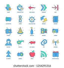 25 Business Concept Mix Flat Color Icon set