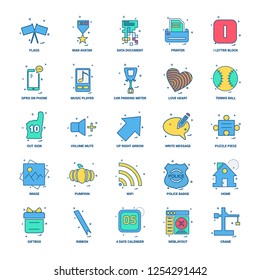 25 Business Concept Mix Flat Color Icon set