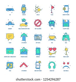 25 Business Concept Mix Flat Color Icon set