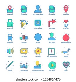 25 Business Concept Mix Flat Color Icon set