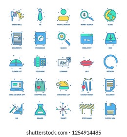 25 Business Concept Mix Flat Color Icon set