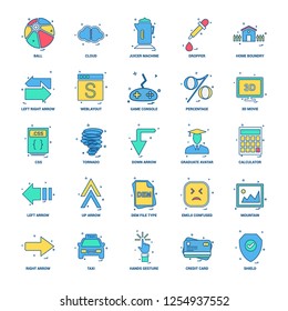 25 Business Concept Mix Flat Color Icon set