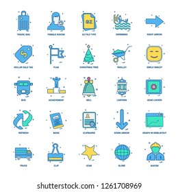 25 Business Concept Mix Flat Color Icon set