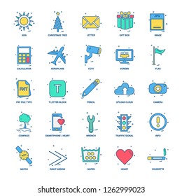25 Business Concept Mix Flat Color Icon set