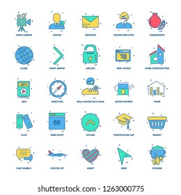 25 Business Concept Mix Flat Color Icon set