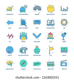 25 Business Concept Mix Flat Color Icon set