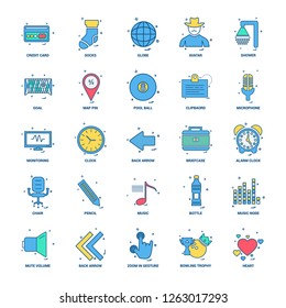 25 Business Concept Mix Flat Color Icon set