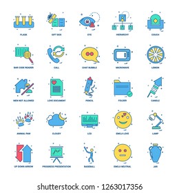 25 Business Concept Mix Flat Color Icon set