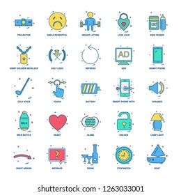 25 Business Concept Mix Flat Color Icon set