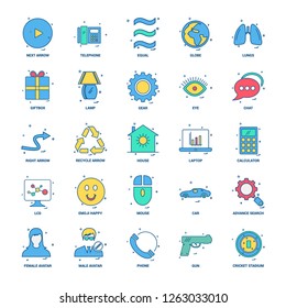 25 Business Concept Mix Flat Color Icon set