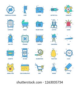 25 Business Concept Mix Flat Color Icon set