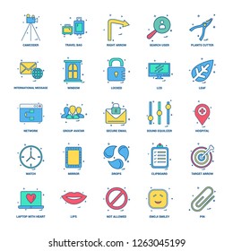 25 Business Concept Mix Flat Color Icon set