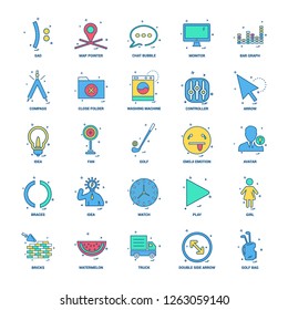 25 Business Concept Mix Flat Color Icon set