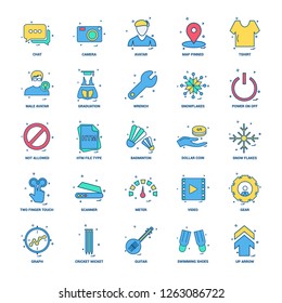 25 Business Concept Mix Flat Color Icon set