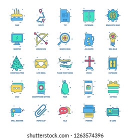 25 Business Concept Mix Flat Color Icon set