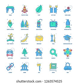 25 Business Concept Mix Flat Color Icon set