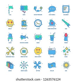 25 Business Concept Mix Flat Color Icon set