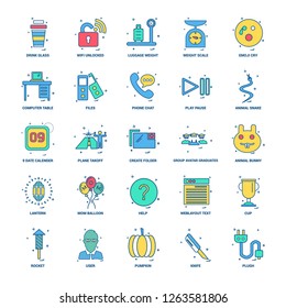 25 Business Concept Mix Flat Color Icon set